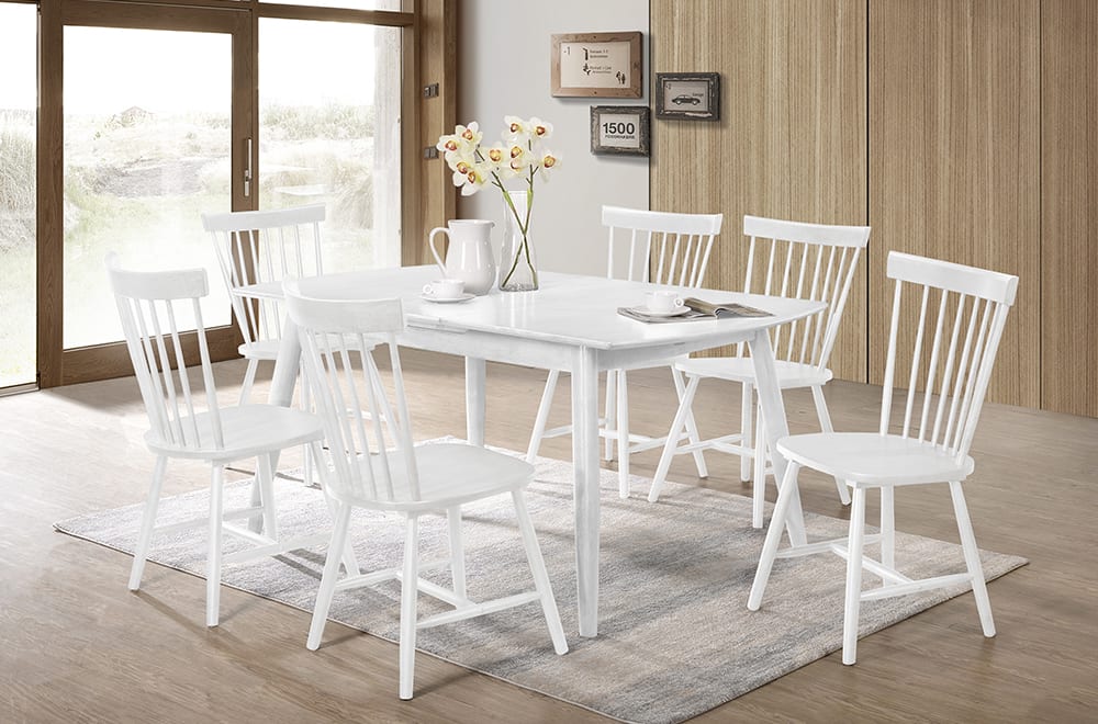 23136 - Table and Chairs - TF-3056 - White 23136 - Table and Chairs - TF-3056 - White