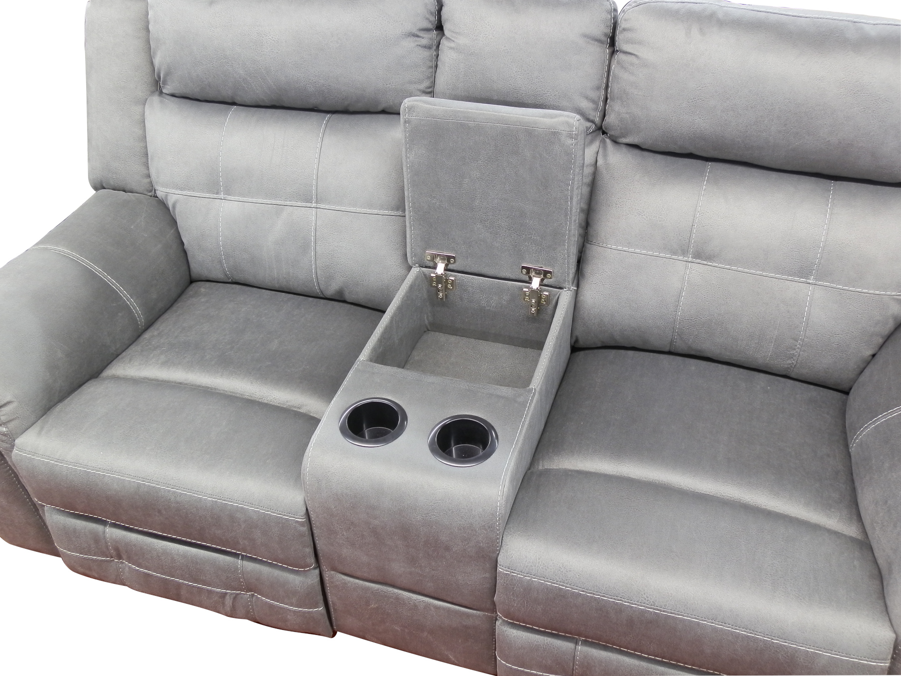 23850 - Reclining Loveseat - UF-5993 - Grey - Storage 23850 - Reclining Loveseat - UF-5993 - Grey - Storage