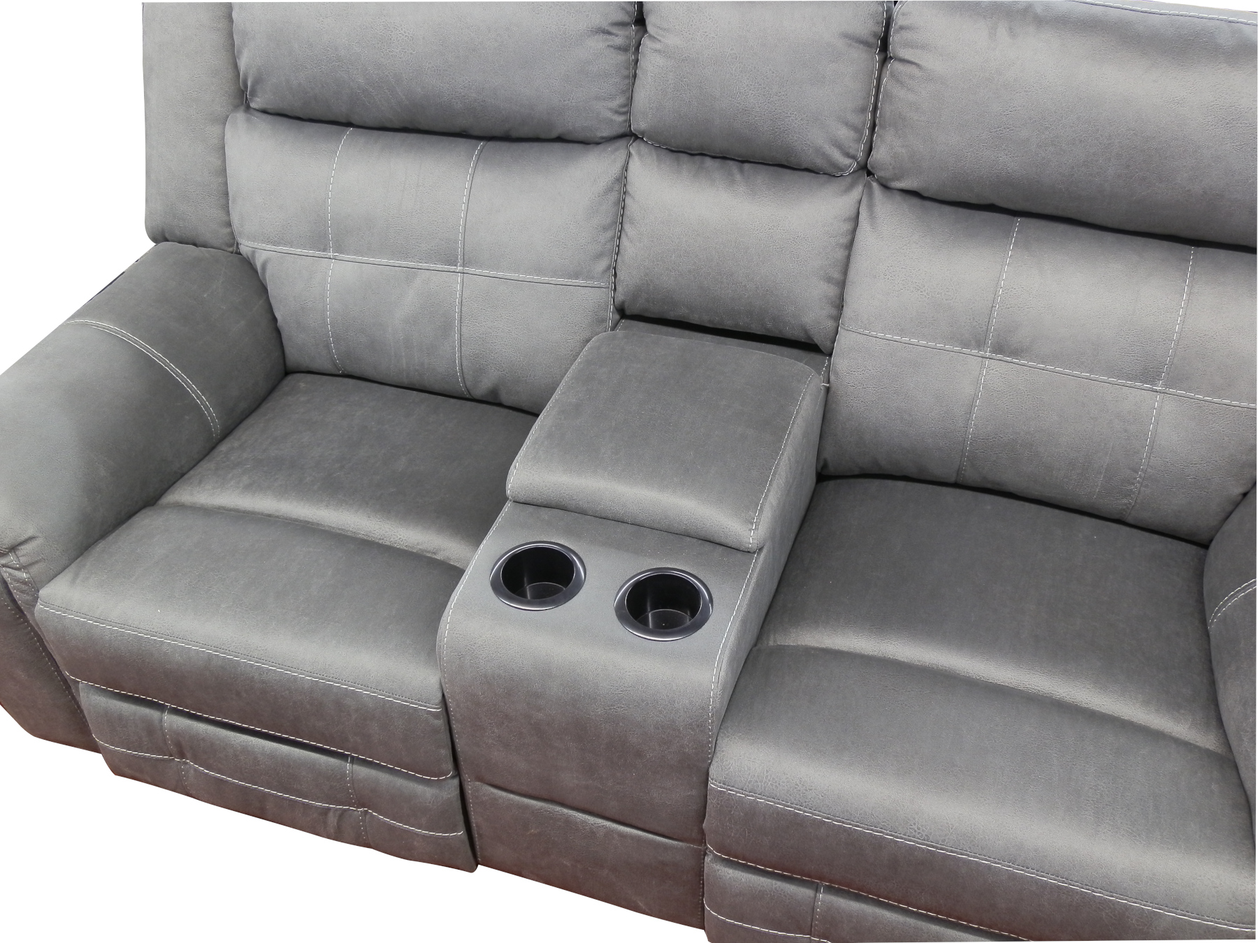 23850 - Reclining Loveseat - UF-5993 - Grey - Console 23850 - Reclining Loveseat - UF-5993 - Grey - Console