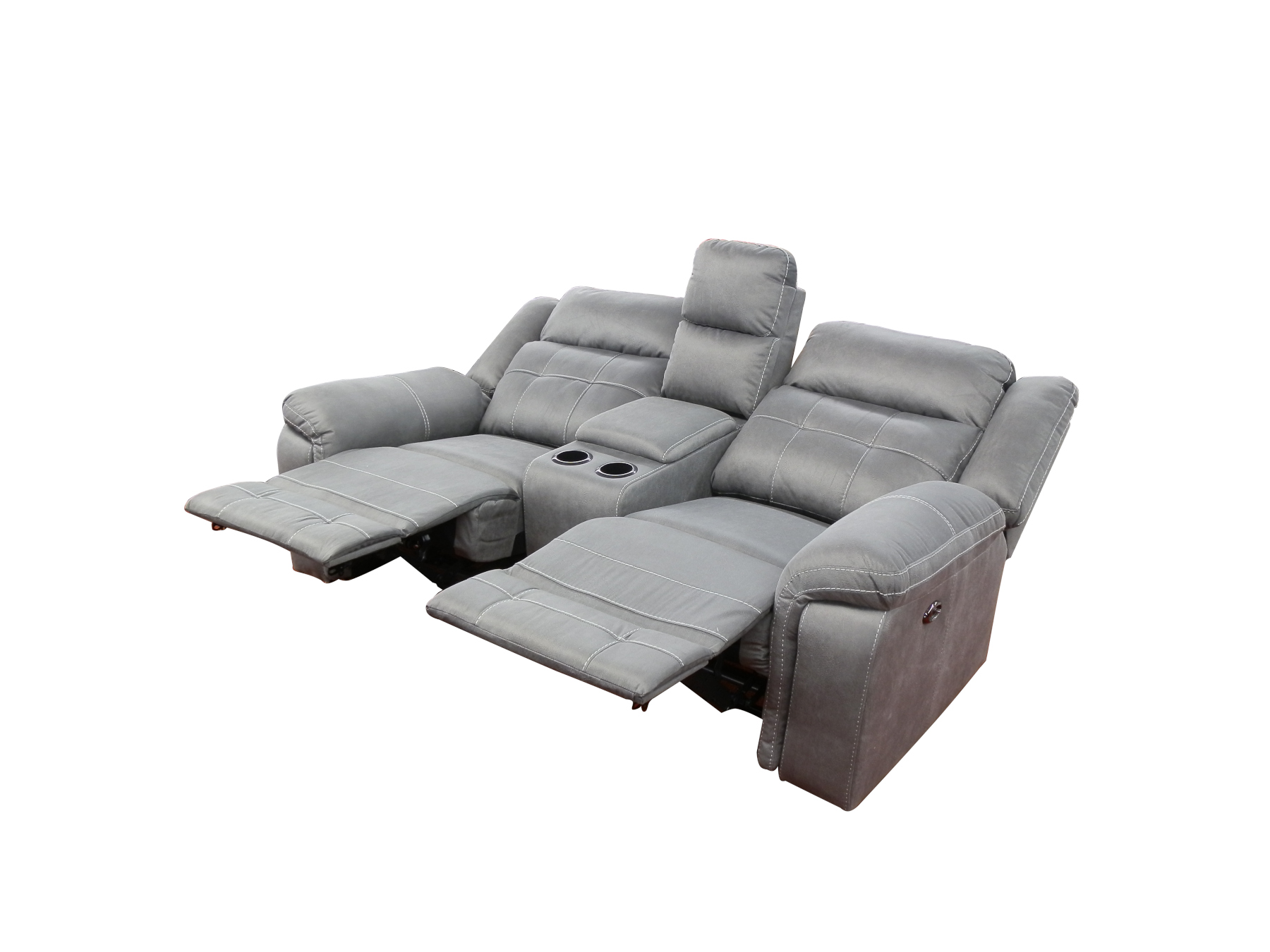 23850 - Reclining Loveseat - UF-5993 - Grey - Open 23850 - Reclining Loveseat - UF-5993 - Grey - Open