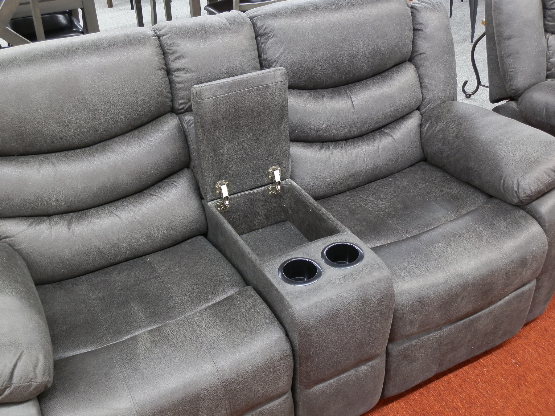 24003 - Power Reclining Loveseat - UF-59929 - Grey - Console 24003 - Power Reclining Loveseat - UF-59929 - Grey - Console