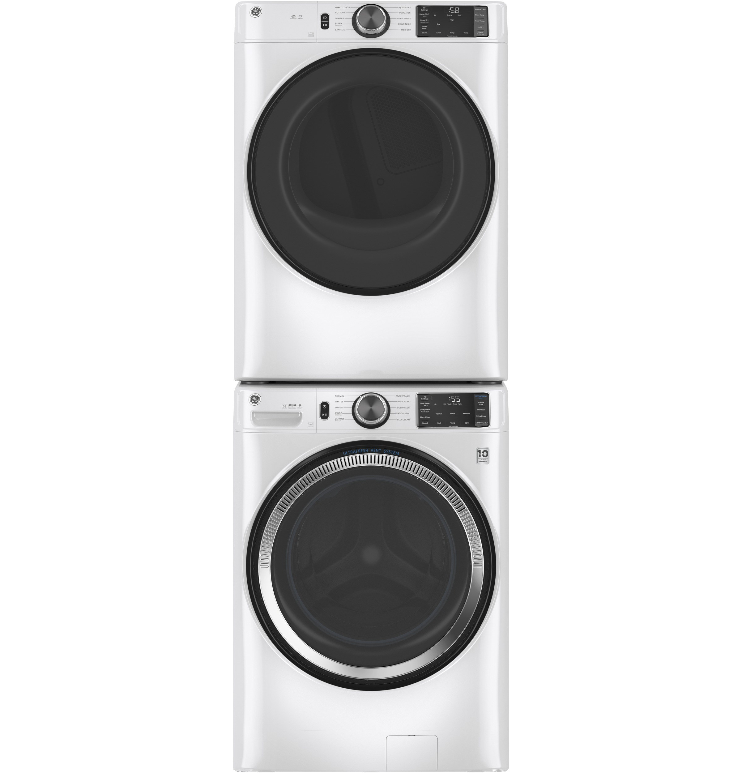24033 - Dryer Washer Set - G-GFD55ESMNWW - Stacked 24033 - Dryer Washer Set - G-GFD55ESMNWW - Stacked