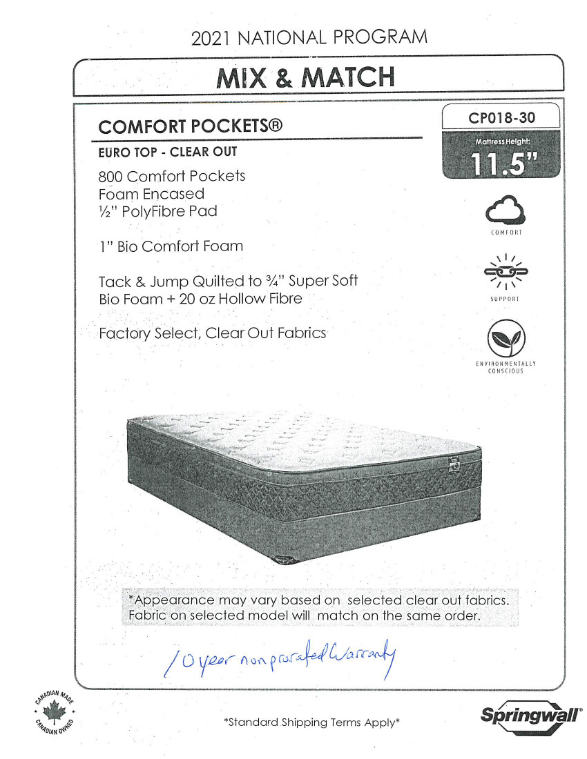 24127 - mattress - specsheet 24127 - mattress - specsheet