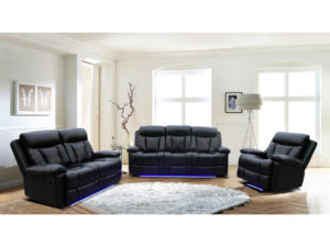 24145 - Sofa Set - MEGA-1765 - Black