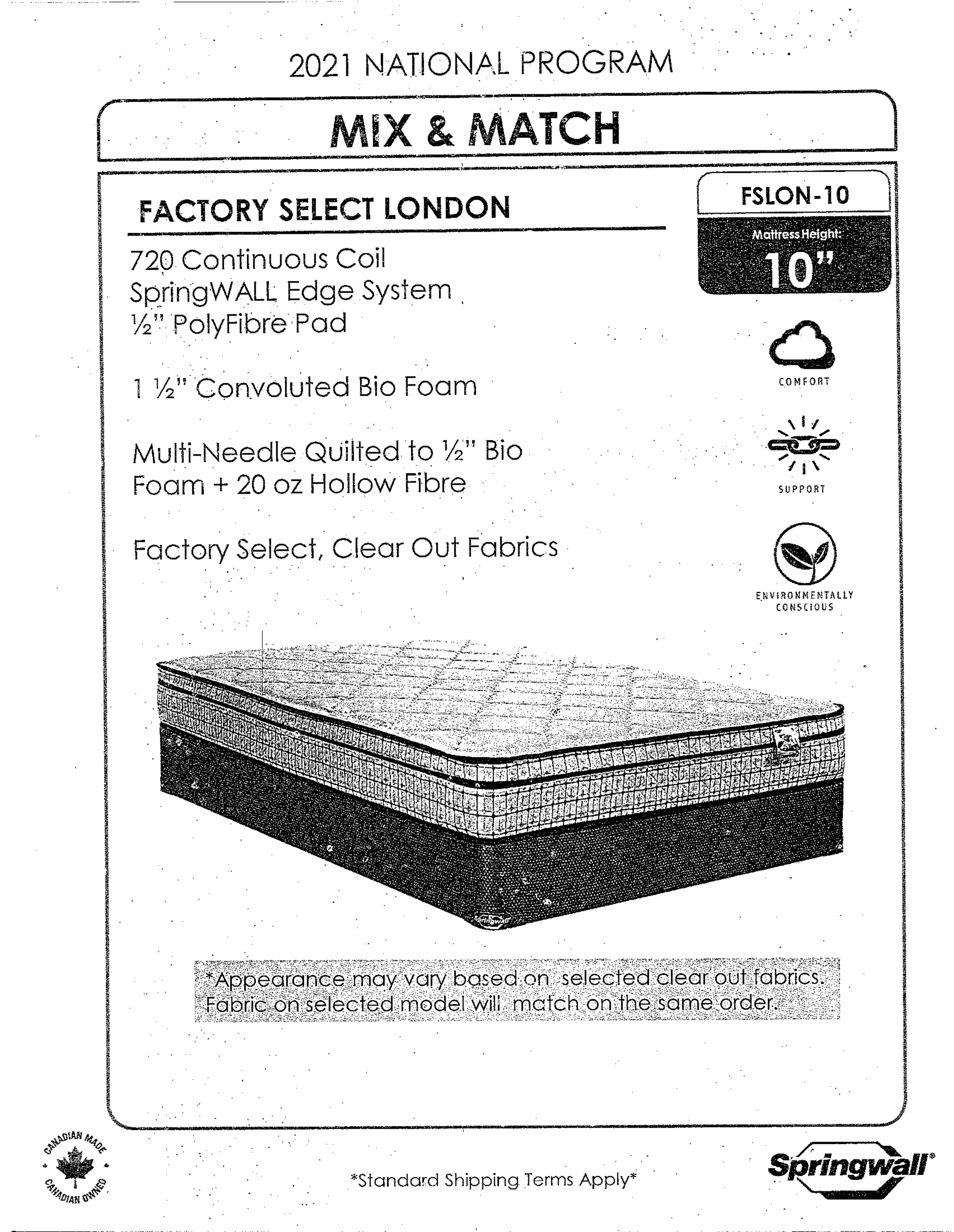 24343 - Coil Spring Mattress - SW-LOND - Specs 24343 - Coil Spring Mattress - SW-LOND - Specs