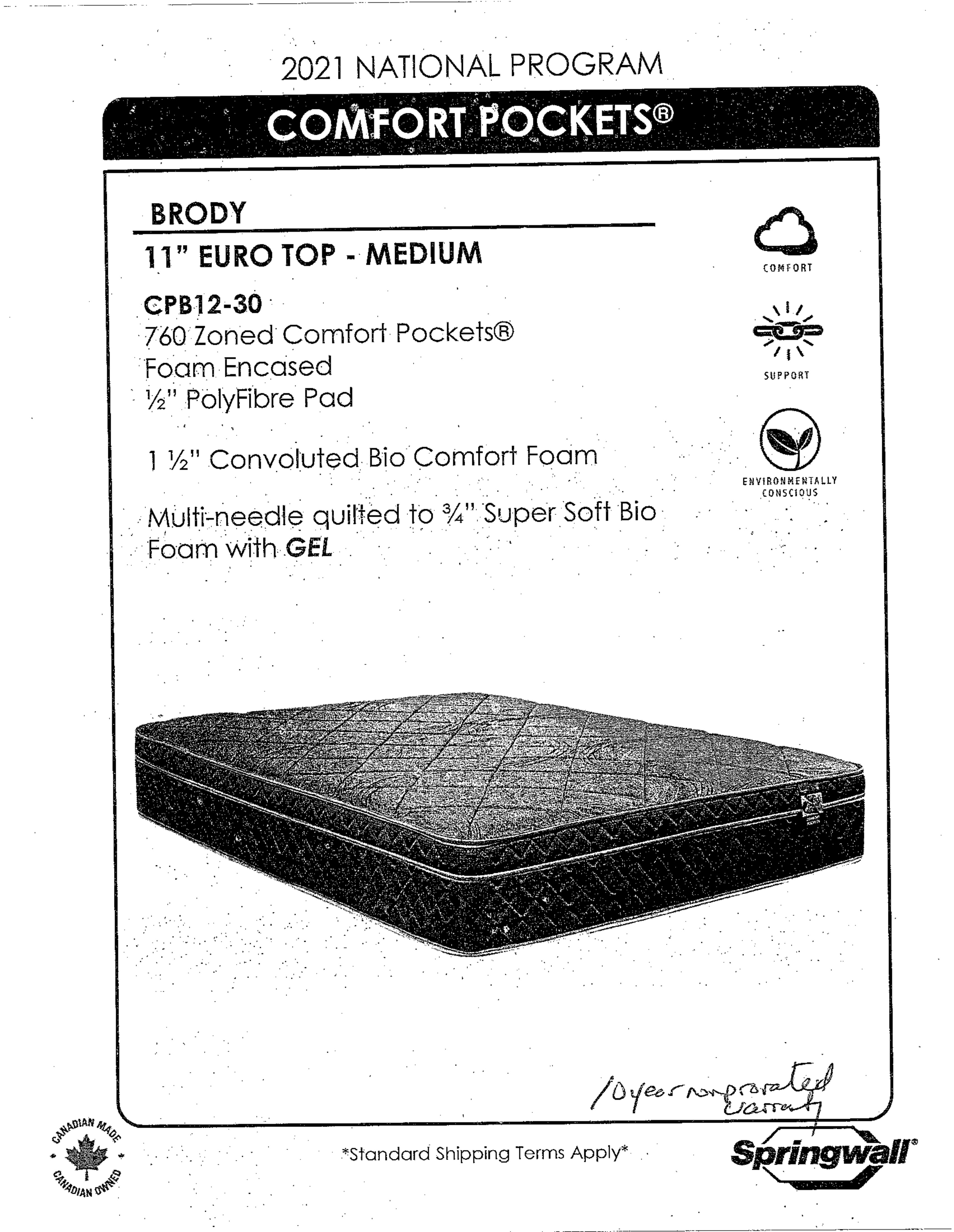 24346 - Chiropractic Pocket Coil Mattress - SW-brody - Specs 24346 - Chiropractic Pocket Coil Mattress - SW-brody - Specs