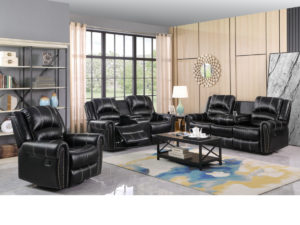 24656 - Reclining Sofa Set - BX-2526 - Black